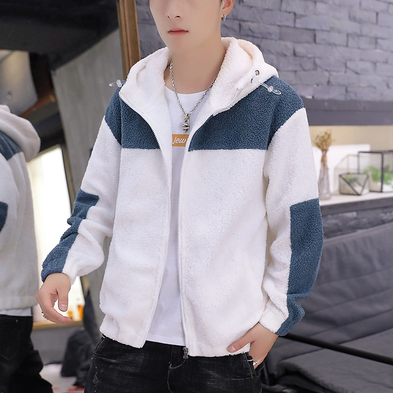 Casual stitching Korean version fleece jackets