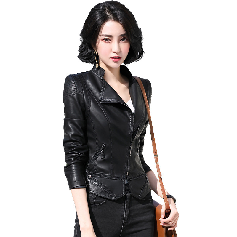 Korean fashion slim leather jacket