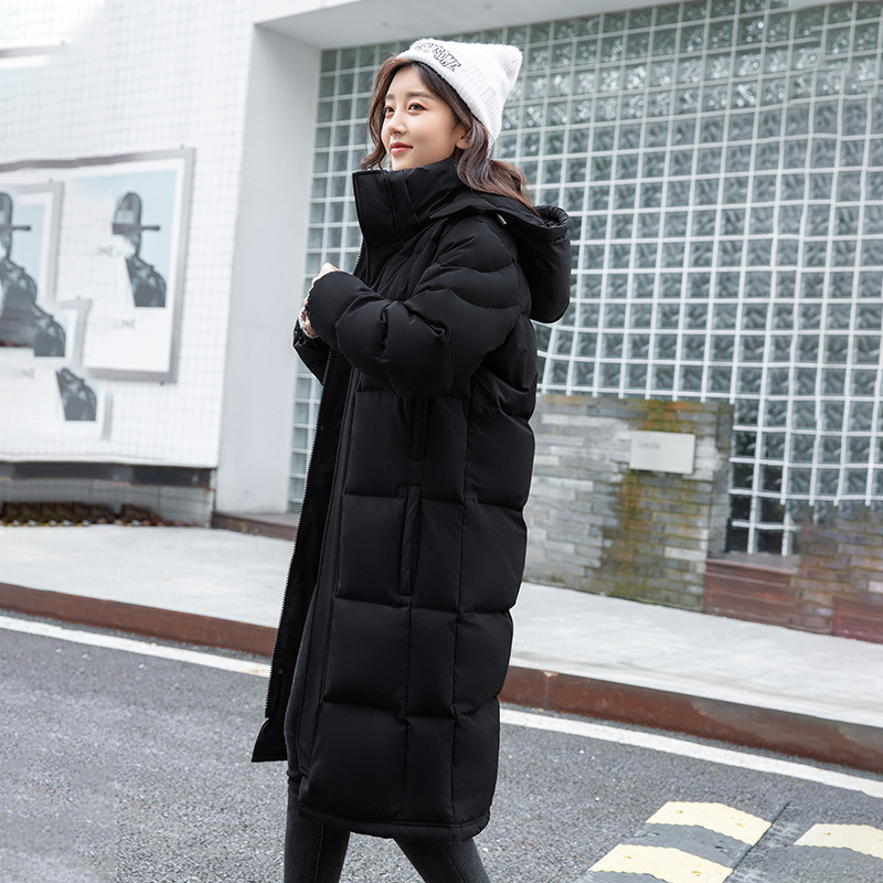 Korean style trendy white duck long warm puffer jacket