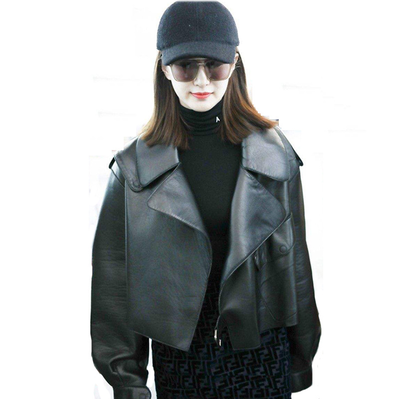 New loose faux sheep leather jacket