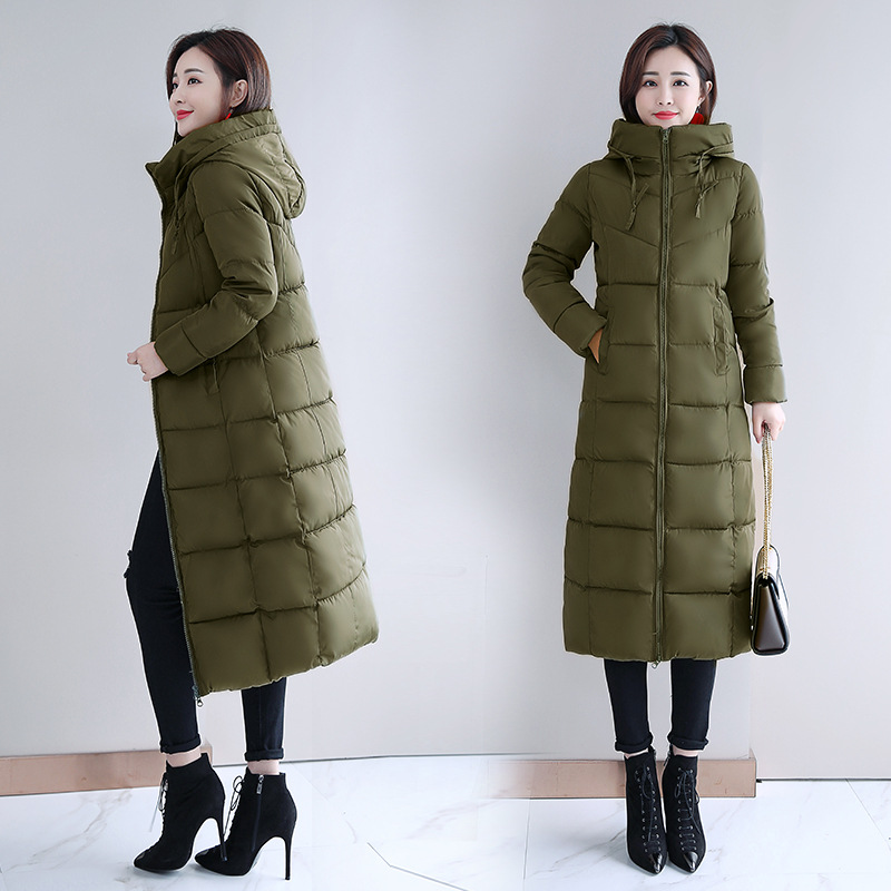 Quality Korean style loose super long puffer jacket